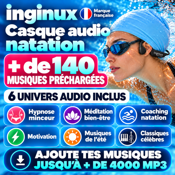 Affiche publicitaire casque audio natation3