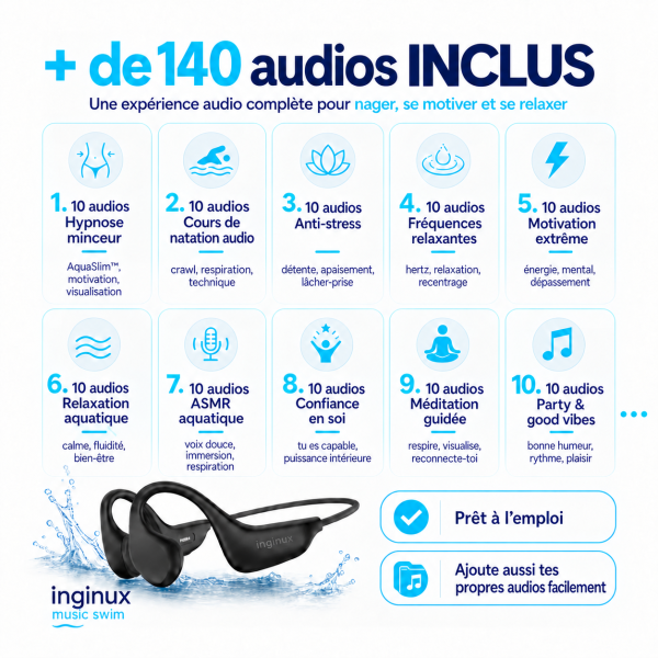 Plus de 140 audios pour nager et se détendre