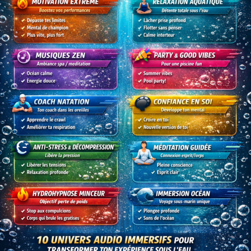 INGINUX AUDIO EXPERIENCE™ : la révolution du casque piscine avec 100 MP3 immersifs
